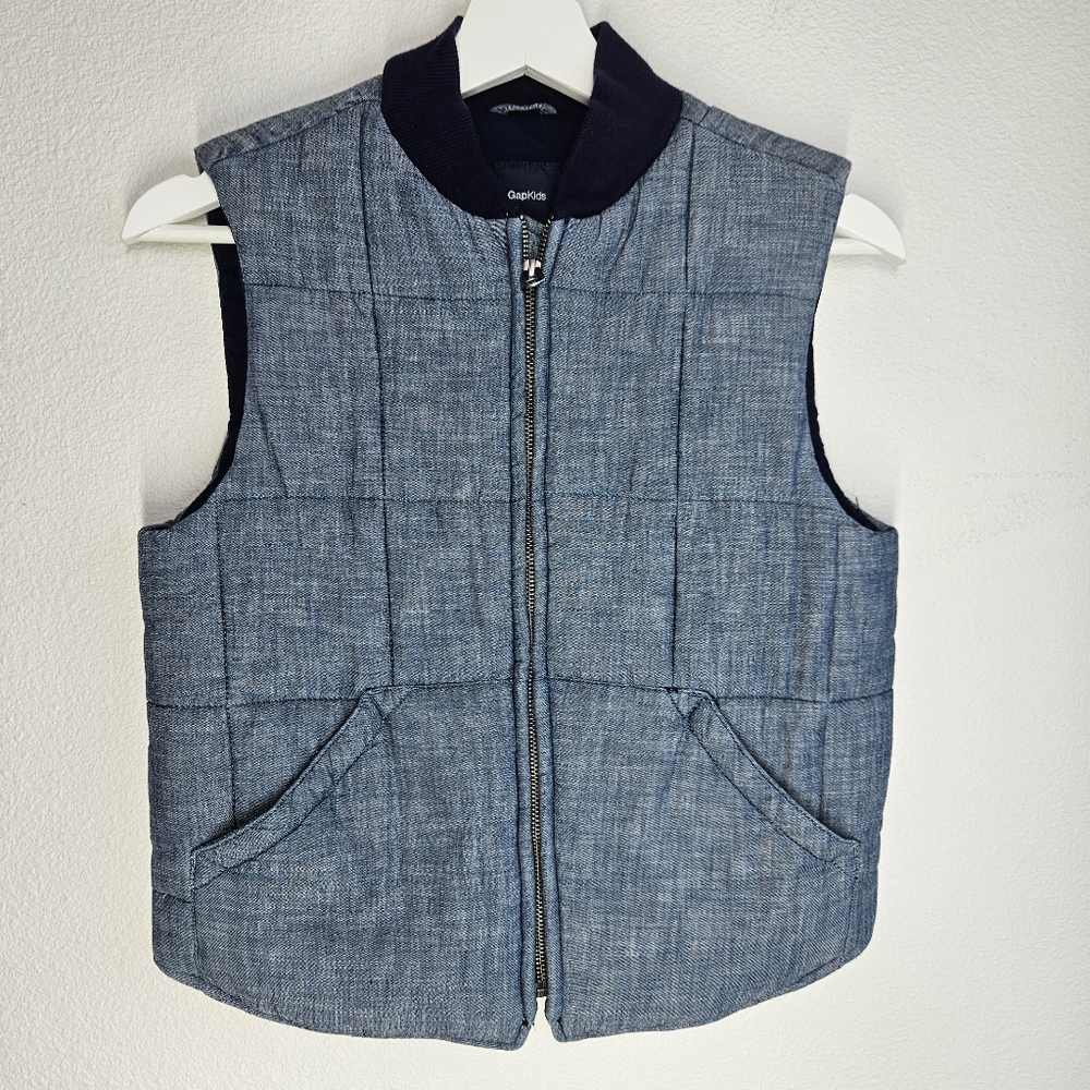 GAP Kid's Denim Blue Quilted Vest,‎ Size 10-11 Yrs.